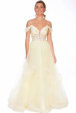 Daisy Yellow Sparkly Bodice Tulle Gown